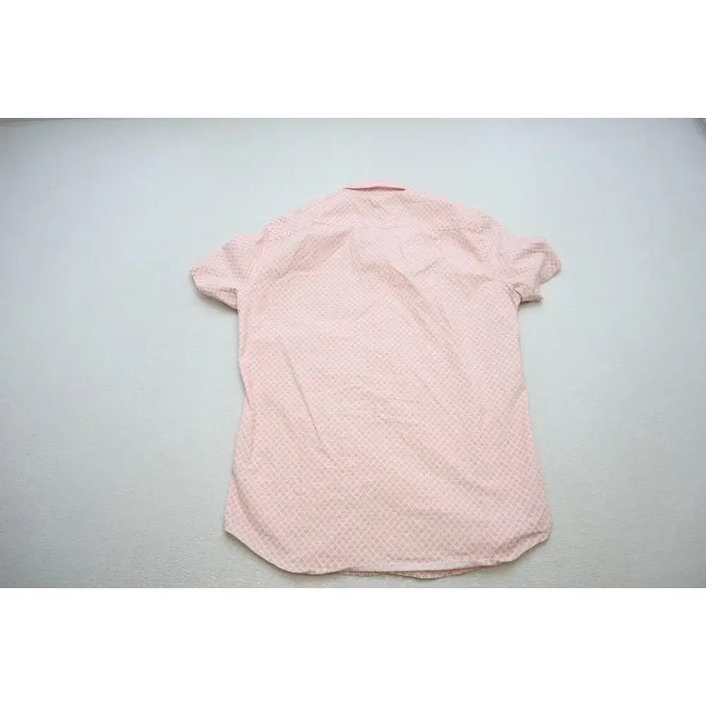 J Crew Flex Wash‎ Dress Shirt Floral Pink Button Up Long Sleeve Mens Sz Small